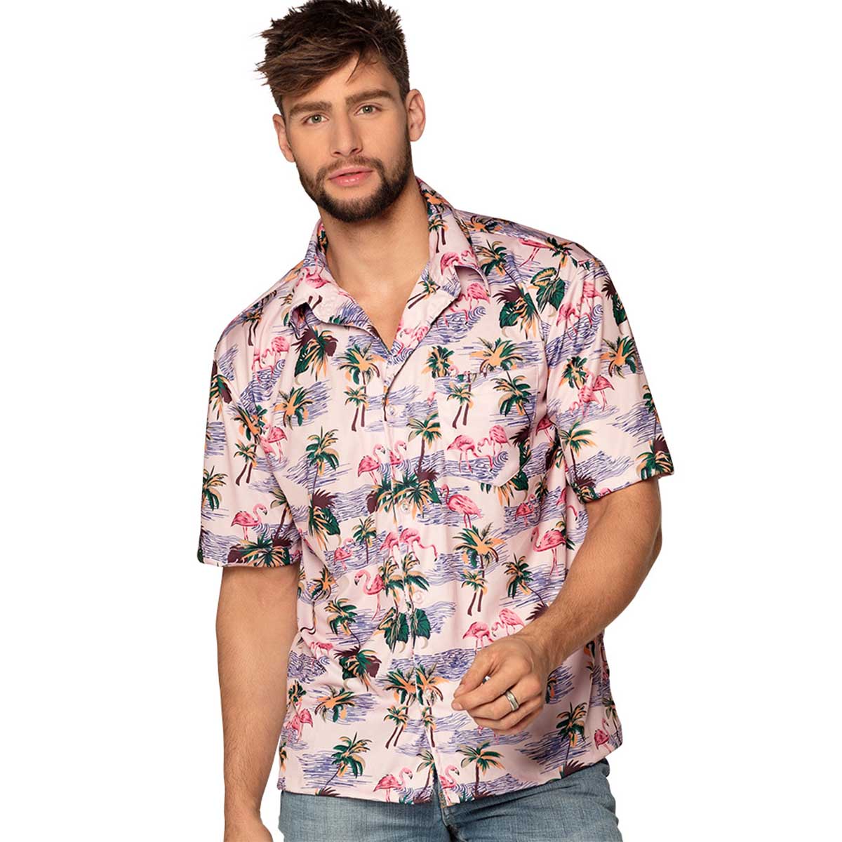 Hawaiiskjorta, flamingo L