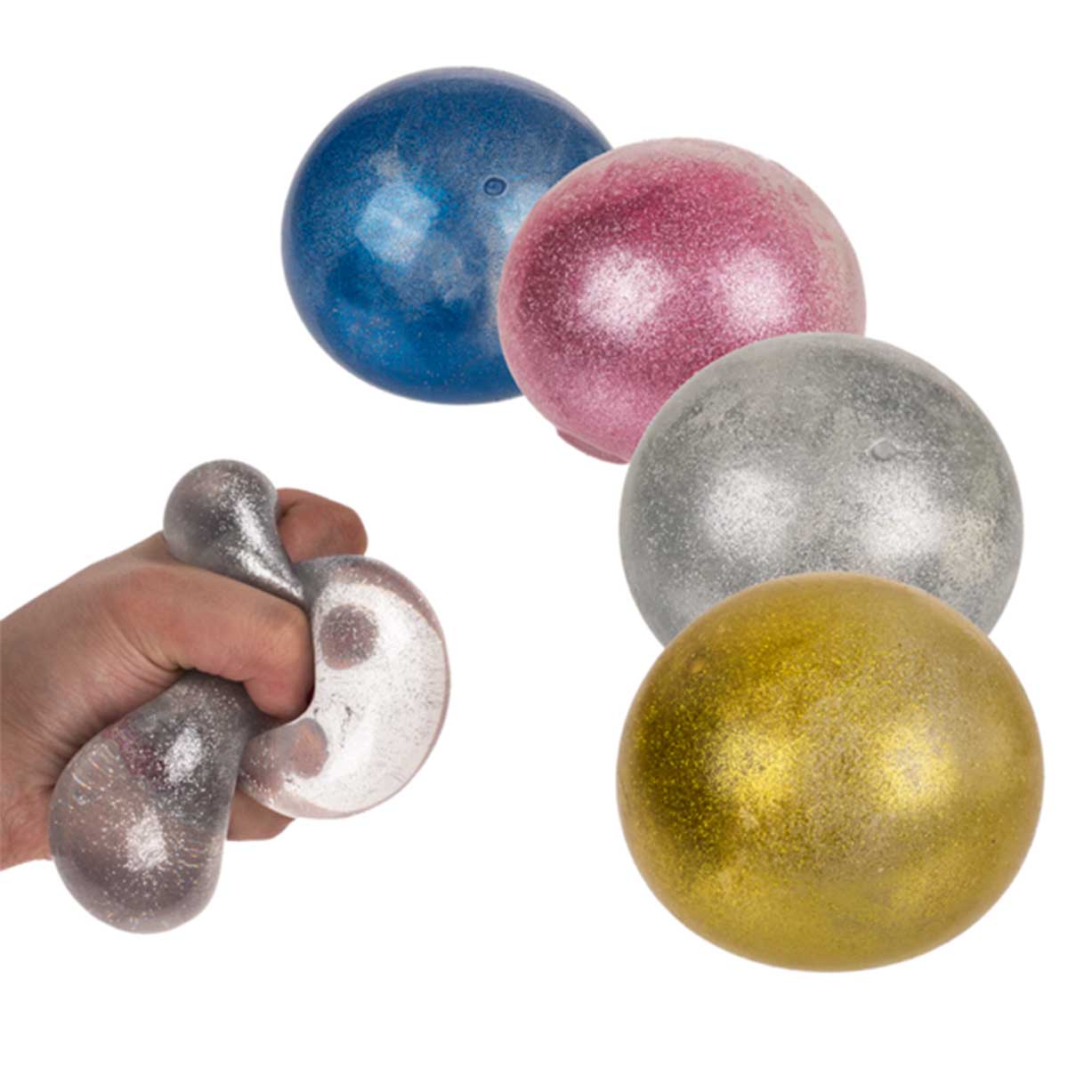 Läs mer om Spueeze stressboll, glitter 7x7 cm