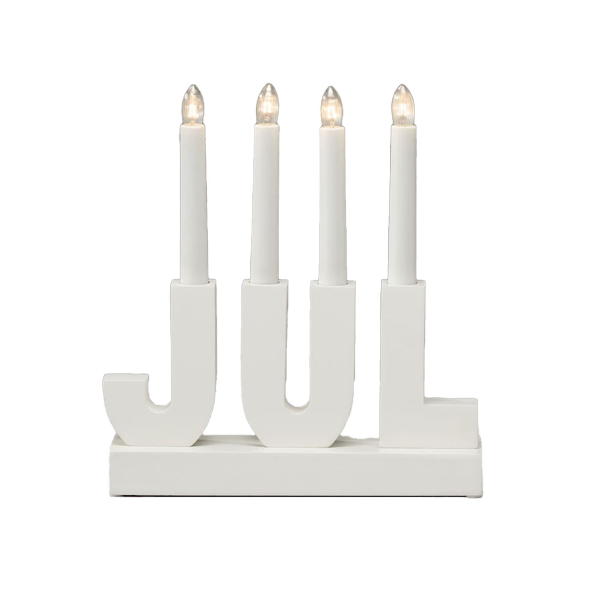 Ljusstake JUL vit 23x25cm