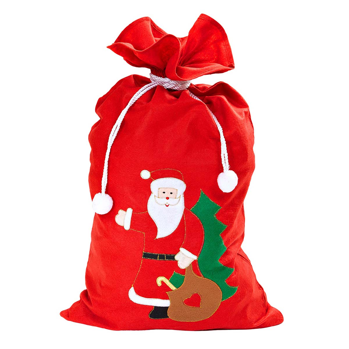 Julsäck, tomte med gran 100x60 cm