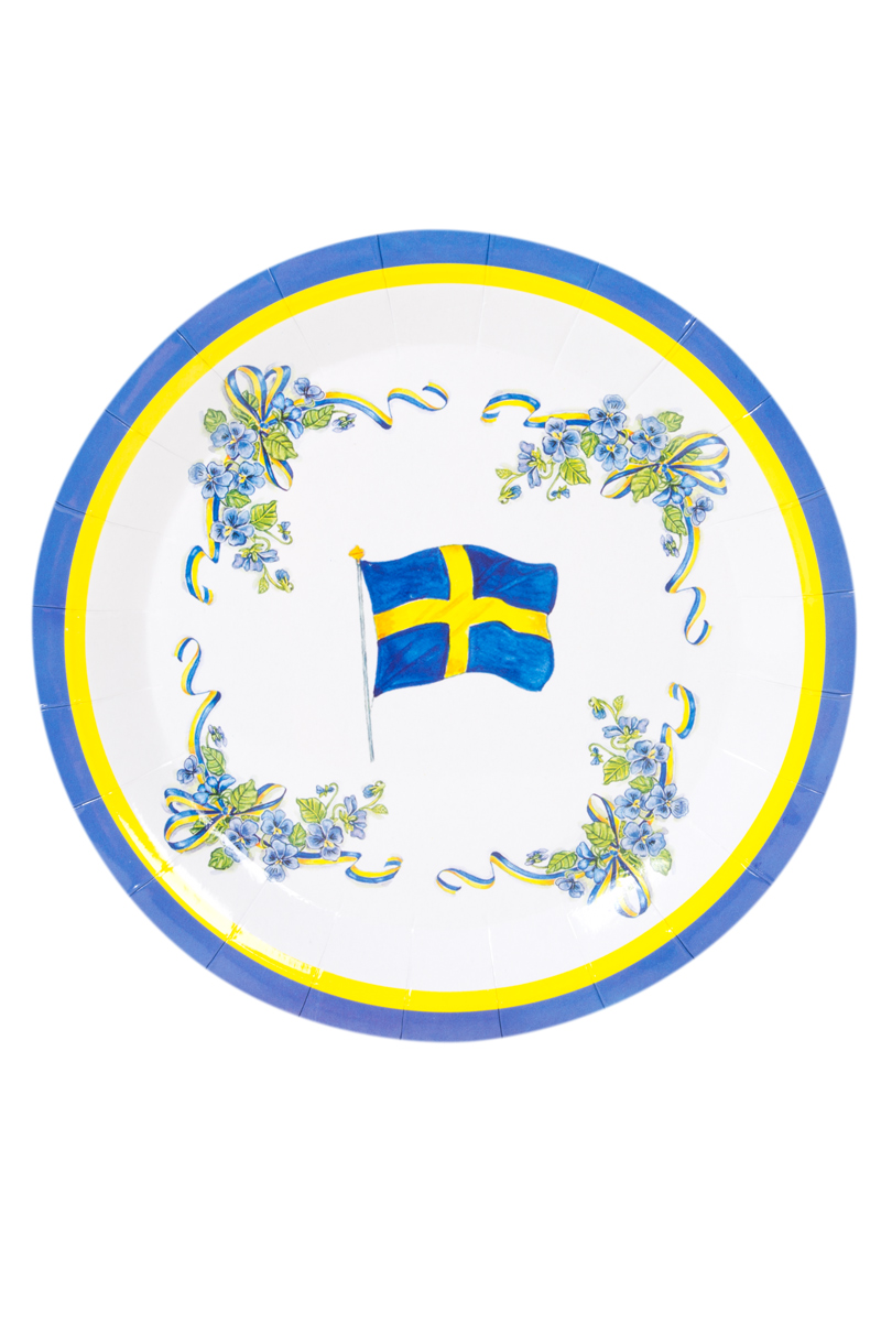 Svenska flaggan med krans, tallrikarproduktzoombild #1