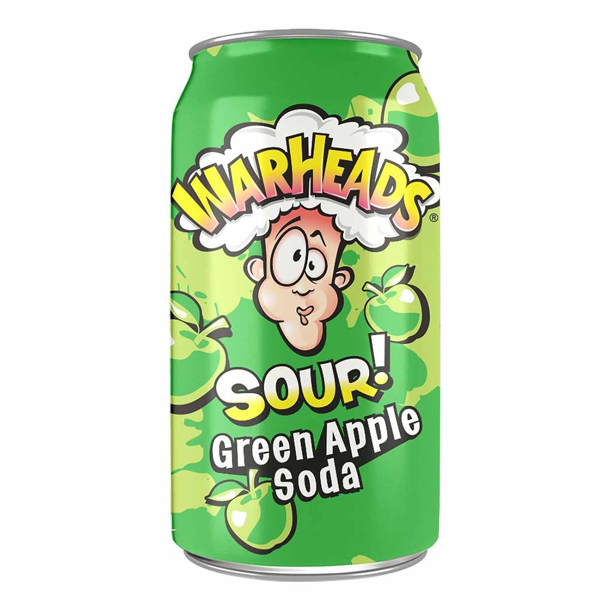 Läs mer om Läsk, Warheads sour green apple 355 ml