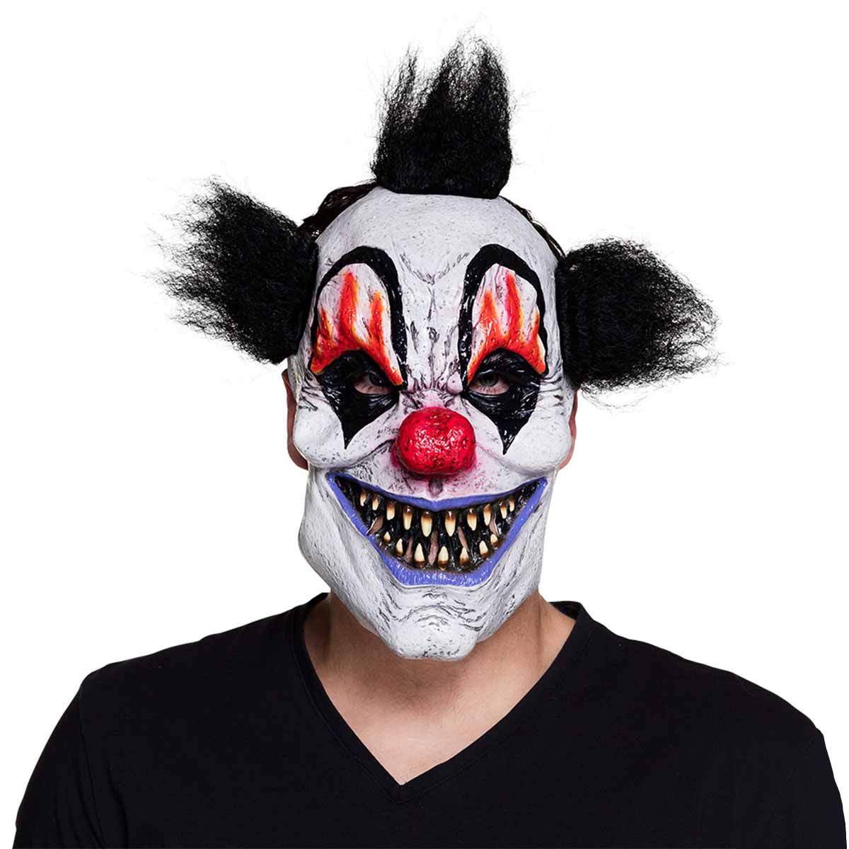 Mask clown läskig svart hår