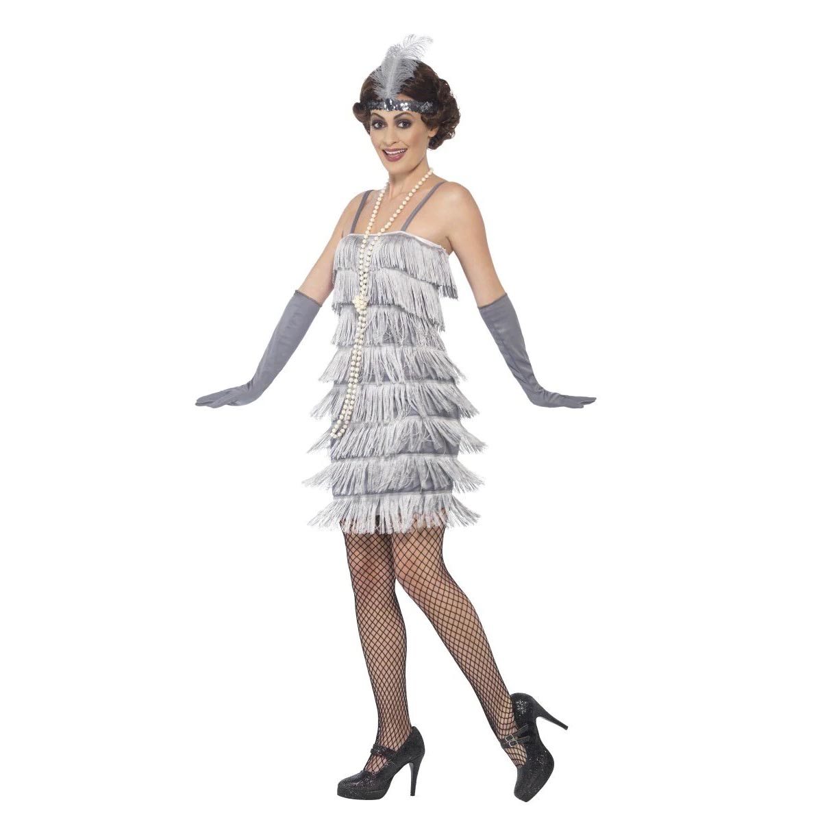 Charlestonklänning, flapper silver S