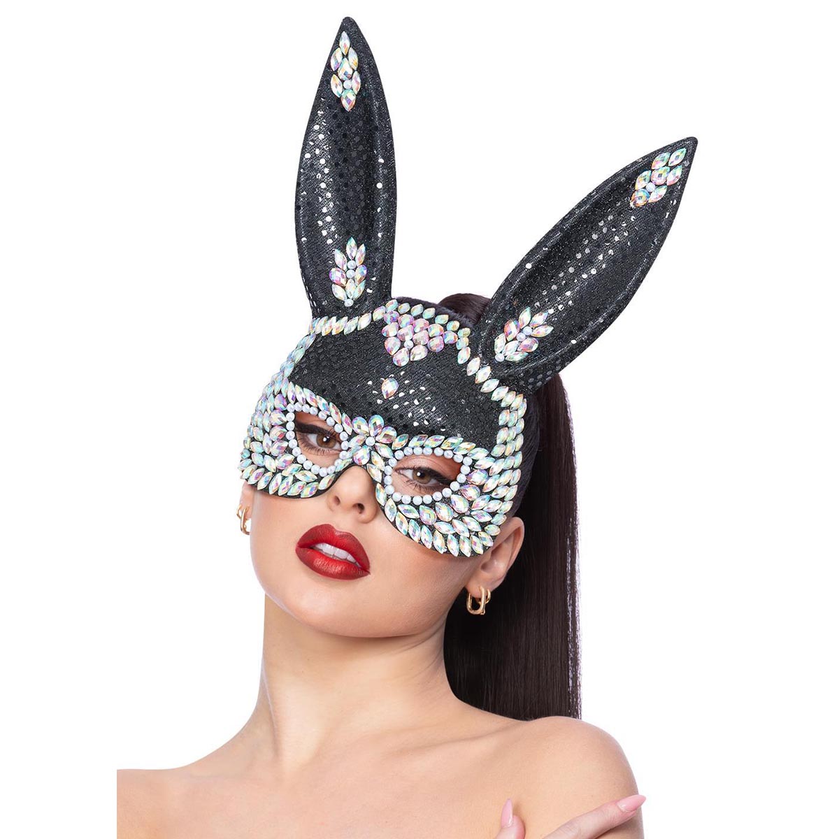 Läs mer om Ögonmask, Fever Black rabbit jewel