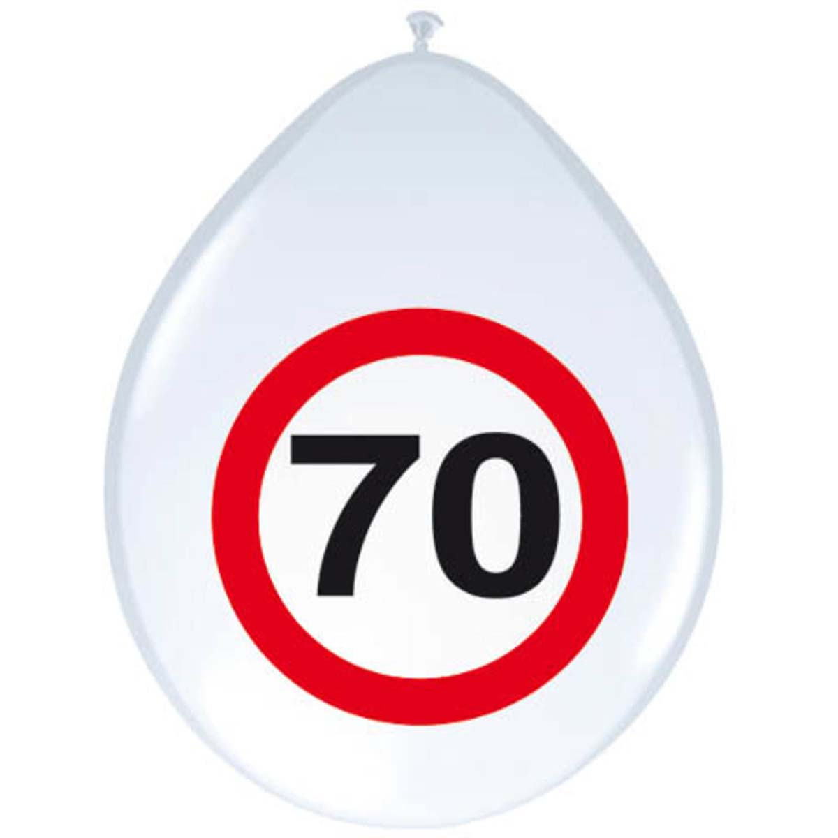 Läs mer om Ballonger, 70-årsfest trafikskylt 30 cm 8 st