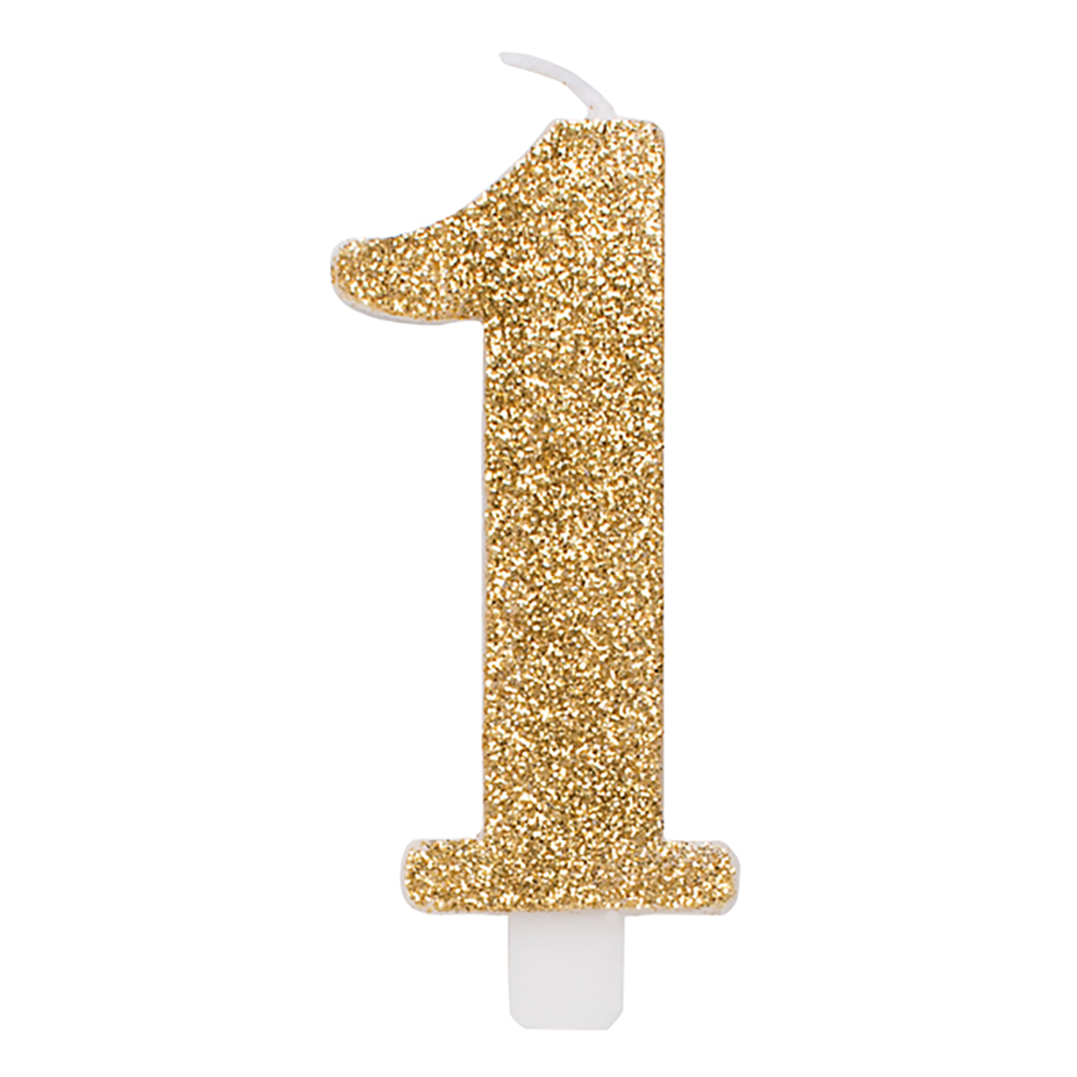 Tårtljus, 1 guld glitter 15,5 cm