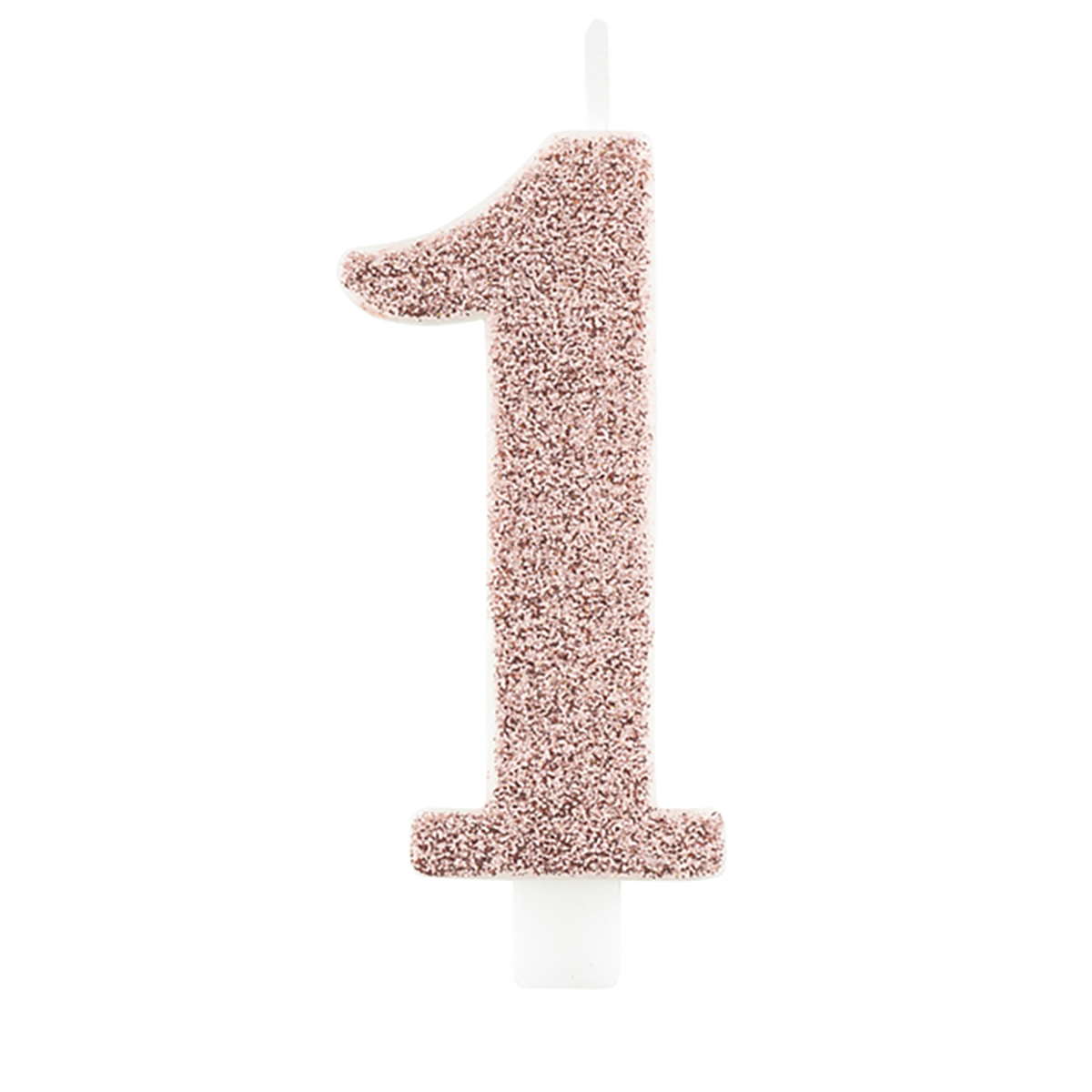 Tårtljus siffra 1 glitter rosé 95 cm-1