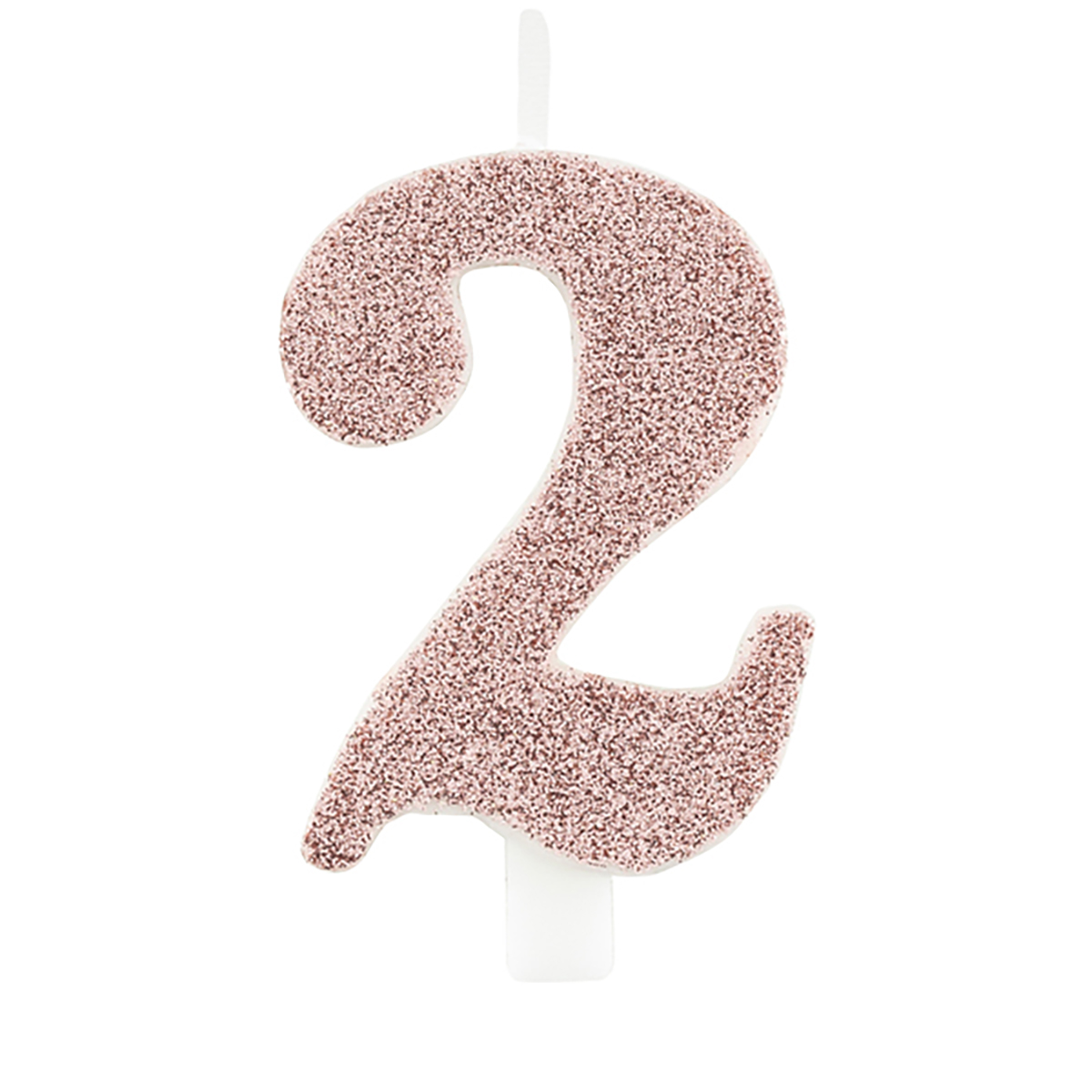 Läs mer om Tårtljus, siffra 2 glitter rosé 9,5 cm-2