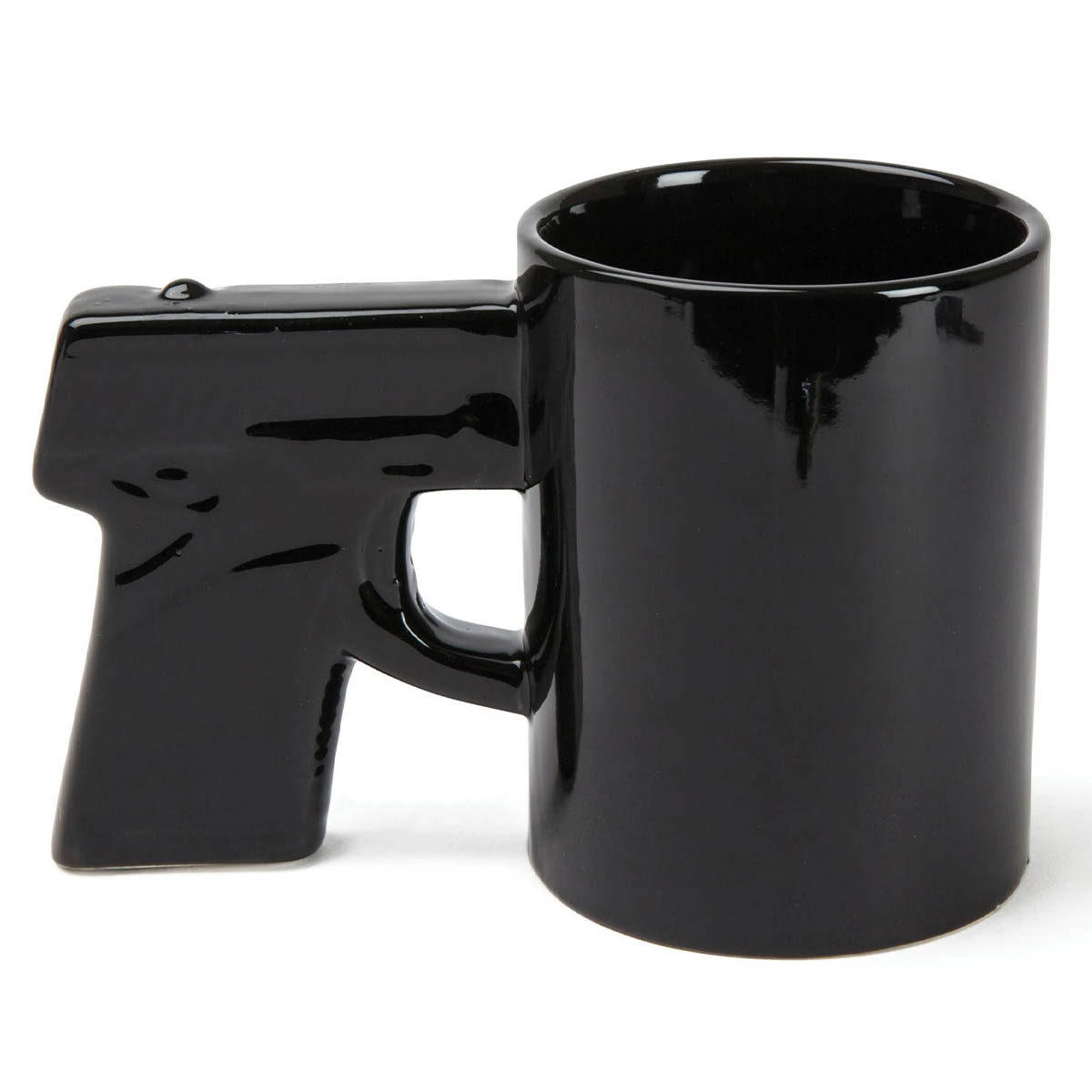 Porslinsmugg pistolhandtag svart 340 ml