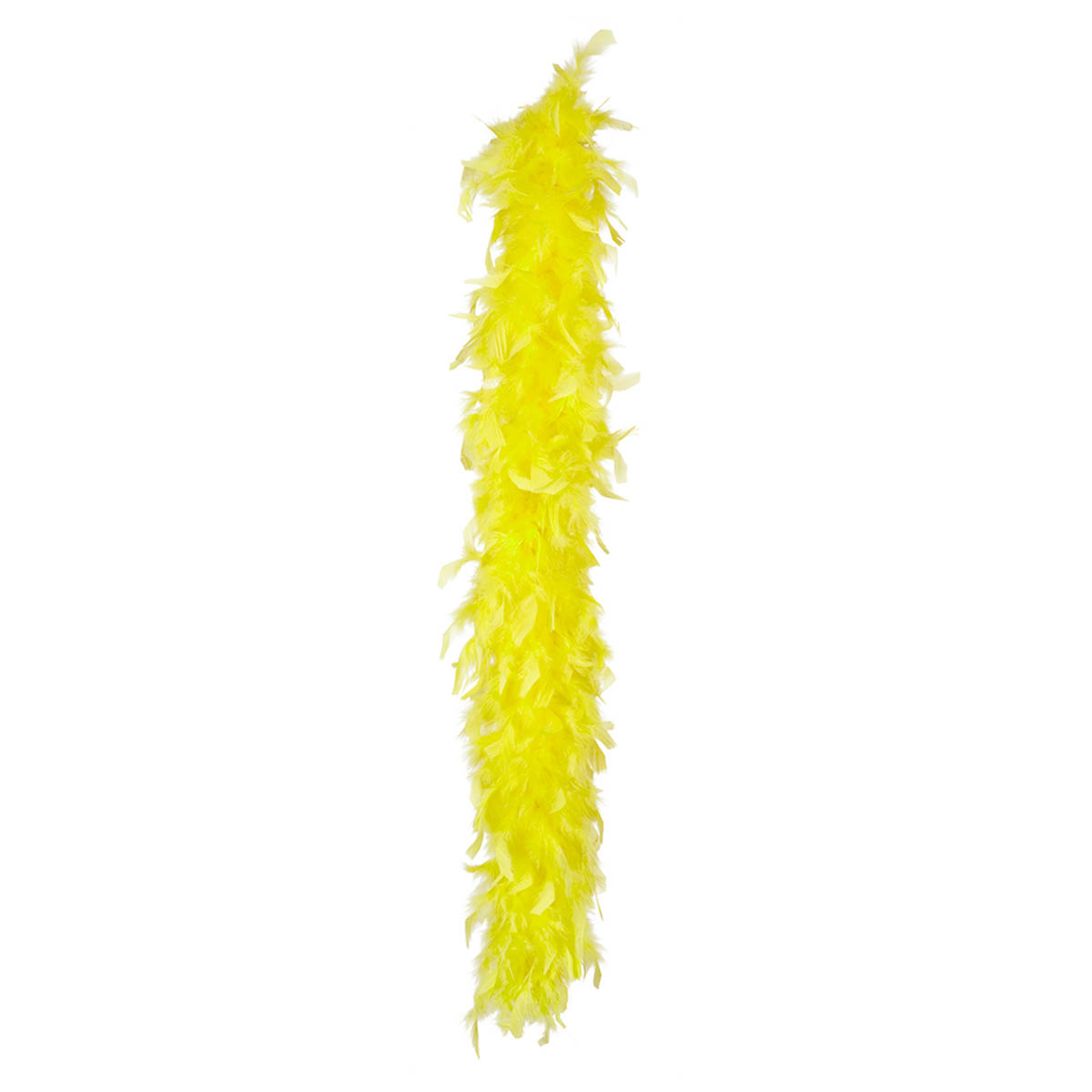Fjäderboa, neon gul 50 g 180 cm