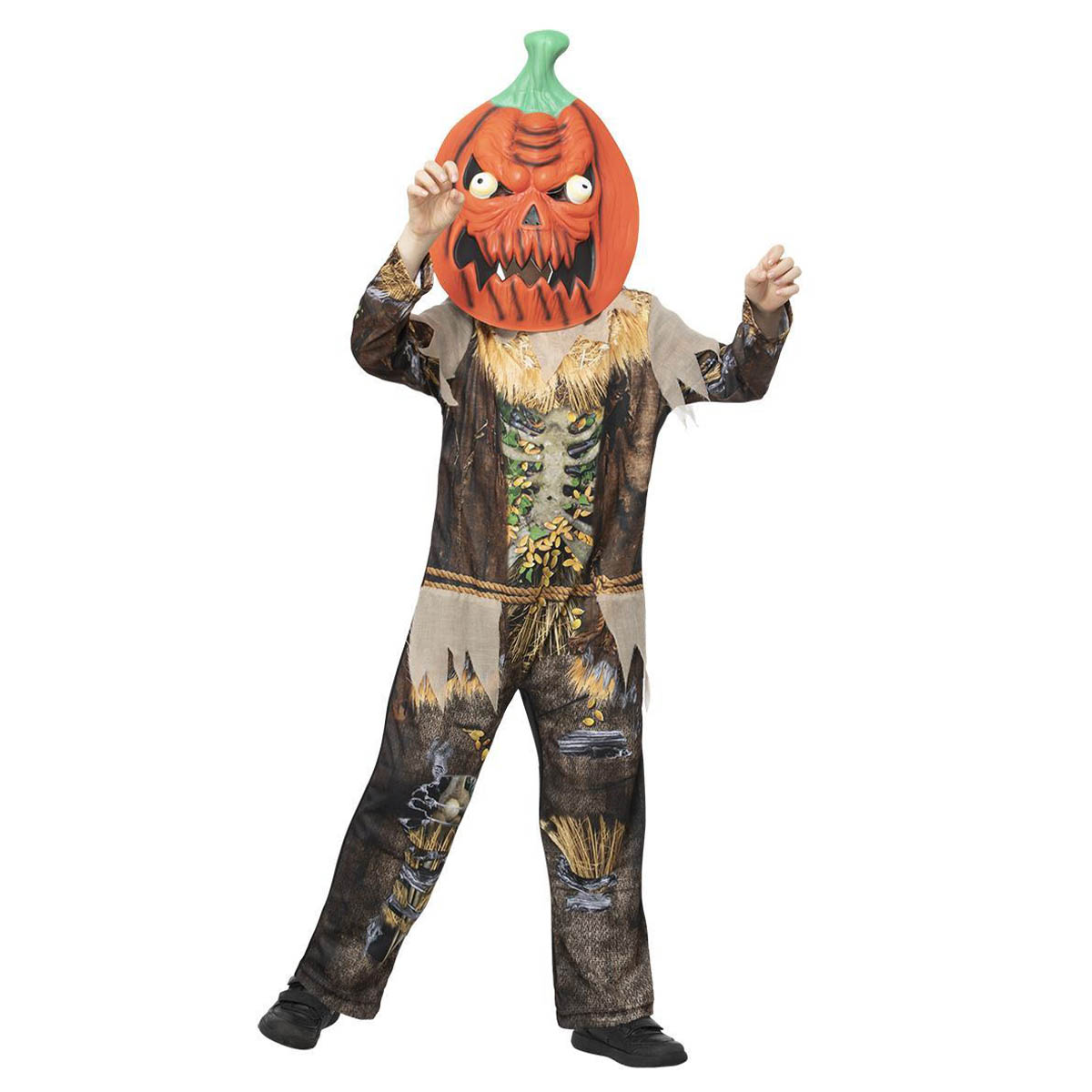 Läs mer om Barndräkt, pumpkin scarecrow 115/128
