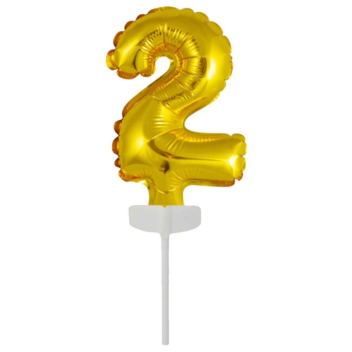Folieballong siffra mini 2 guld 13 cm