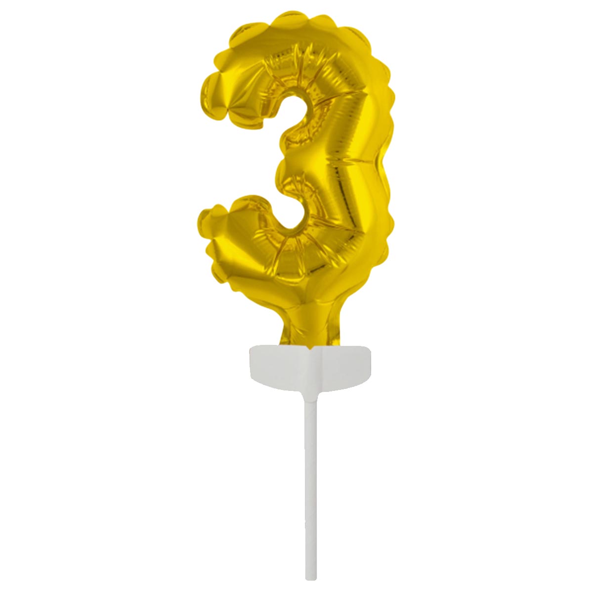 Folieballong siffra mini 3 guld 13 cm