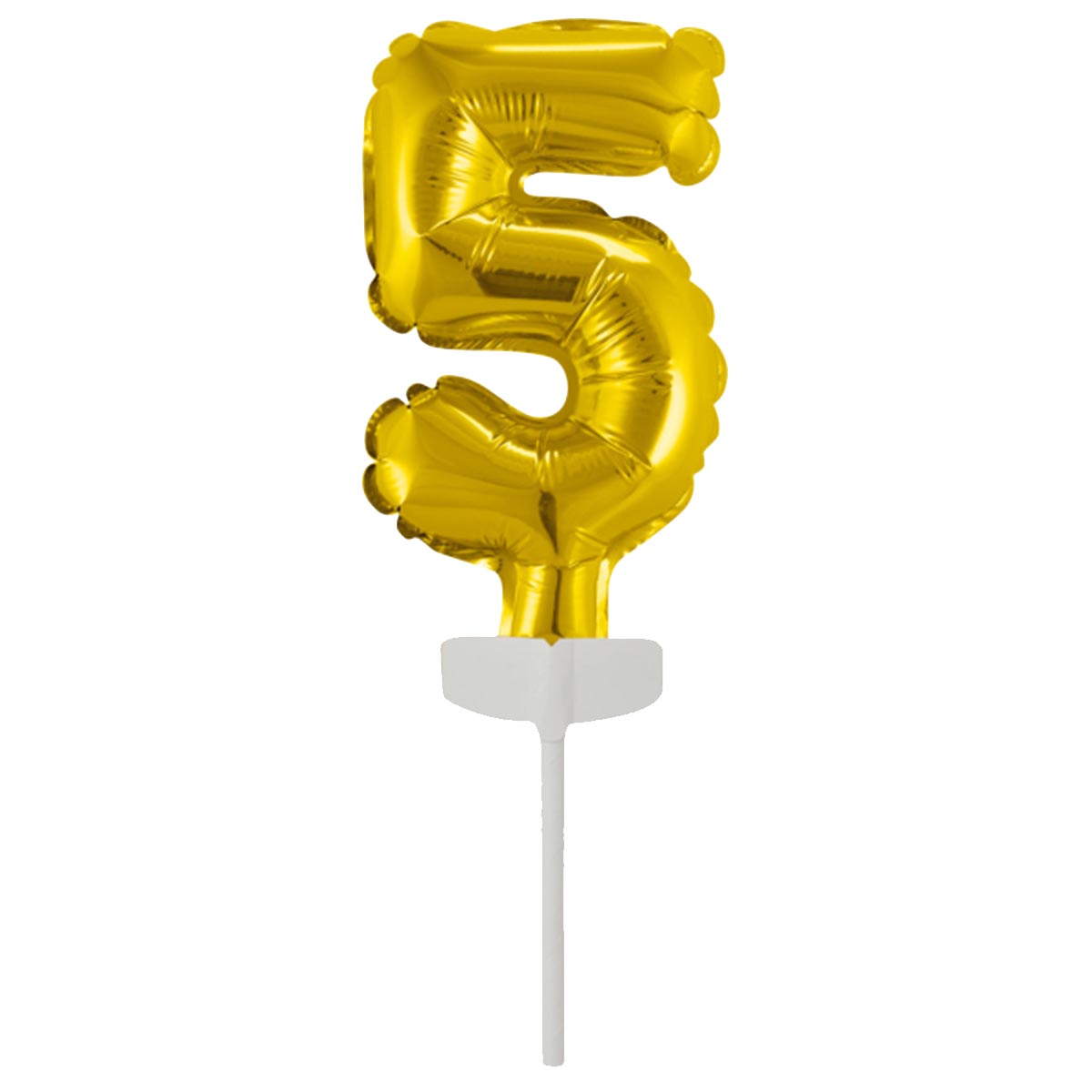 Folieballong, siffra mini 5 guld 13 cm