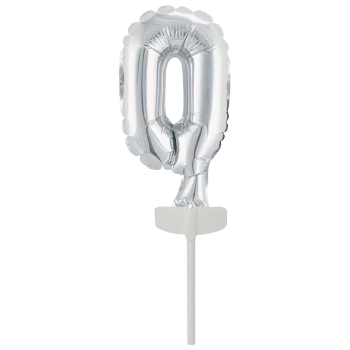Folieballong siffra mini 0 silver 13 cm