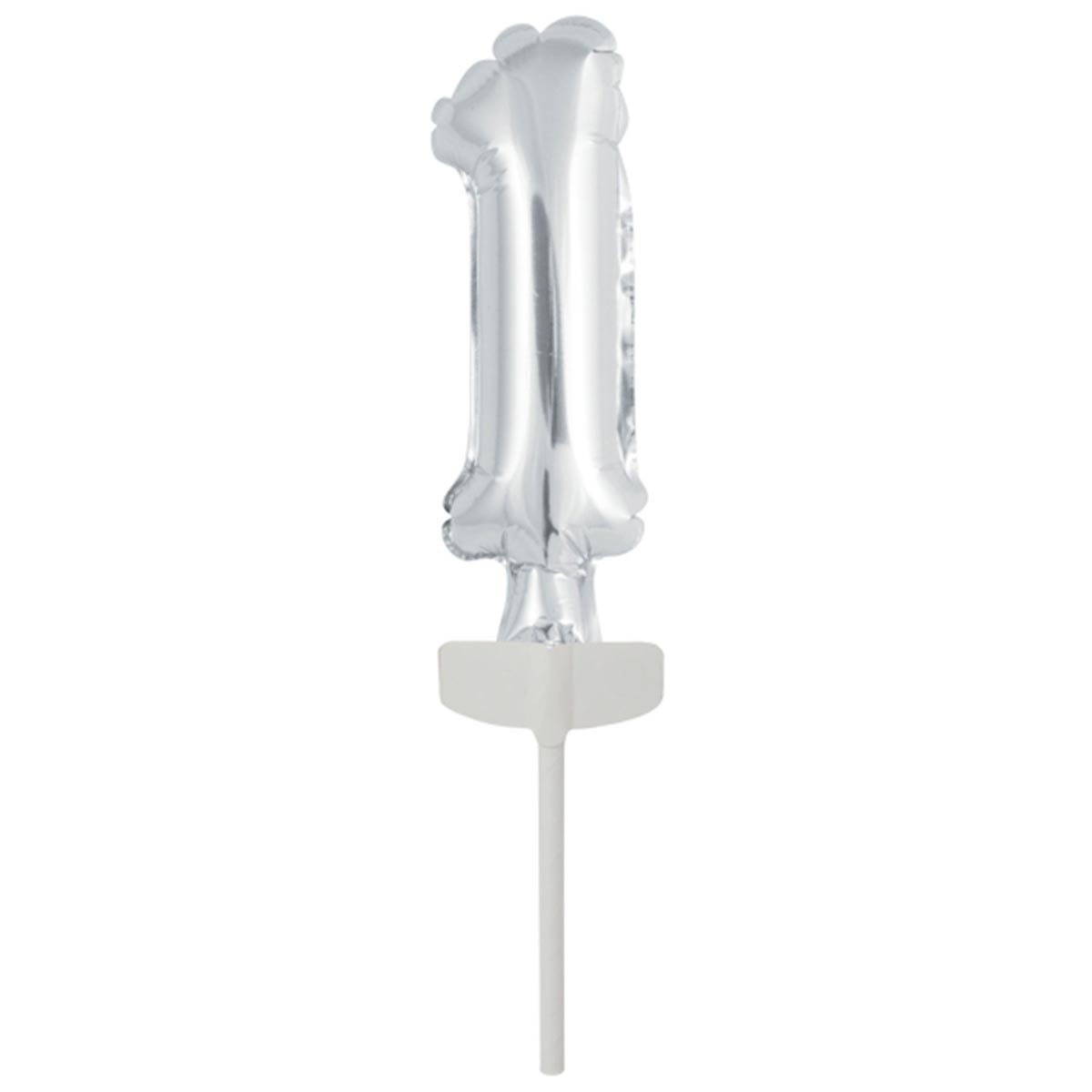 Folieballong siffra mini 1 silver 13 cm