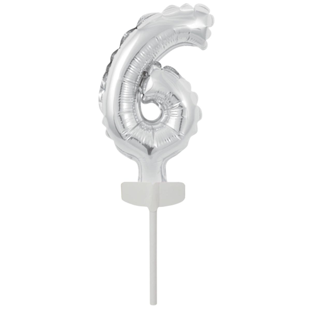 Folieballong siffra mini 6 silver 13 cm