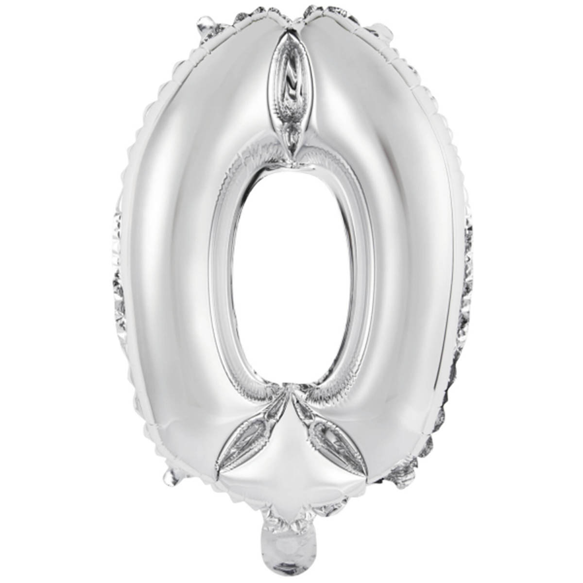 Läs mer om Folieballong, siffra 0 silver 40 cm