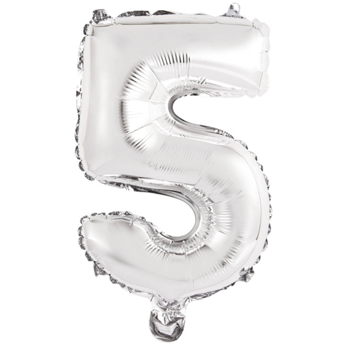 Folieballong, siffra 5 silver 40 cm