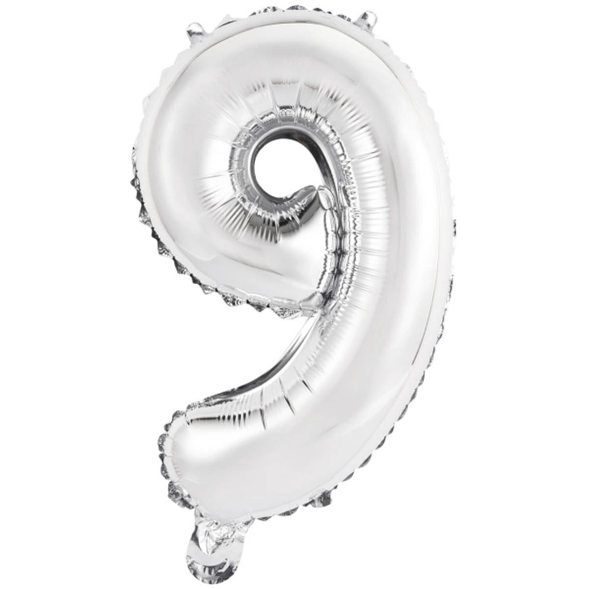 Läs mer om Folieballong, siffra 9 silver 40 cm