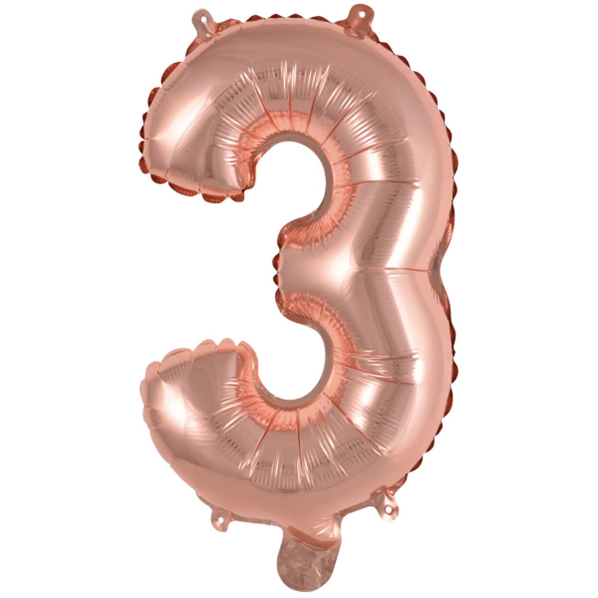 Läs mer om Folieballong, siffra 3 rosé 40 cm