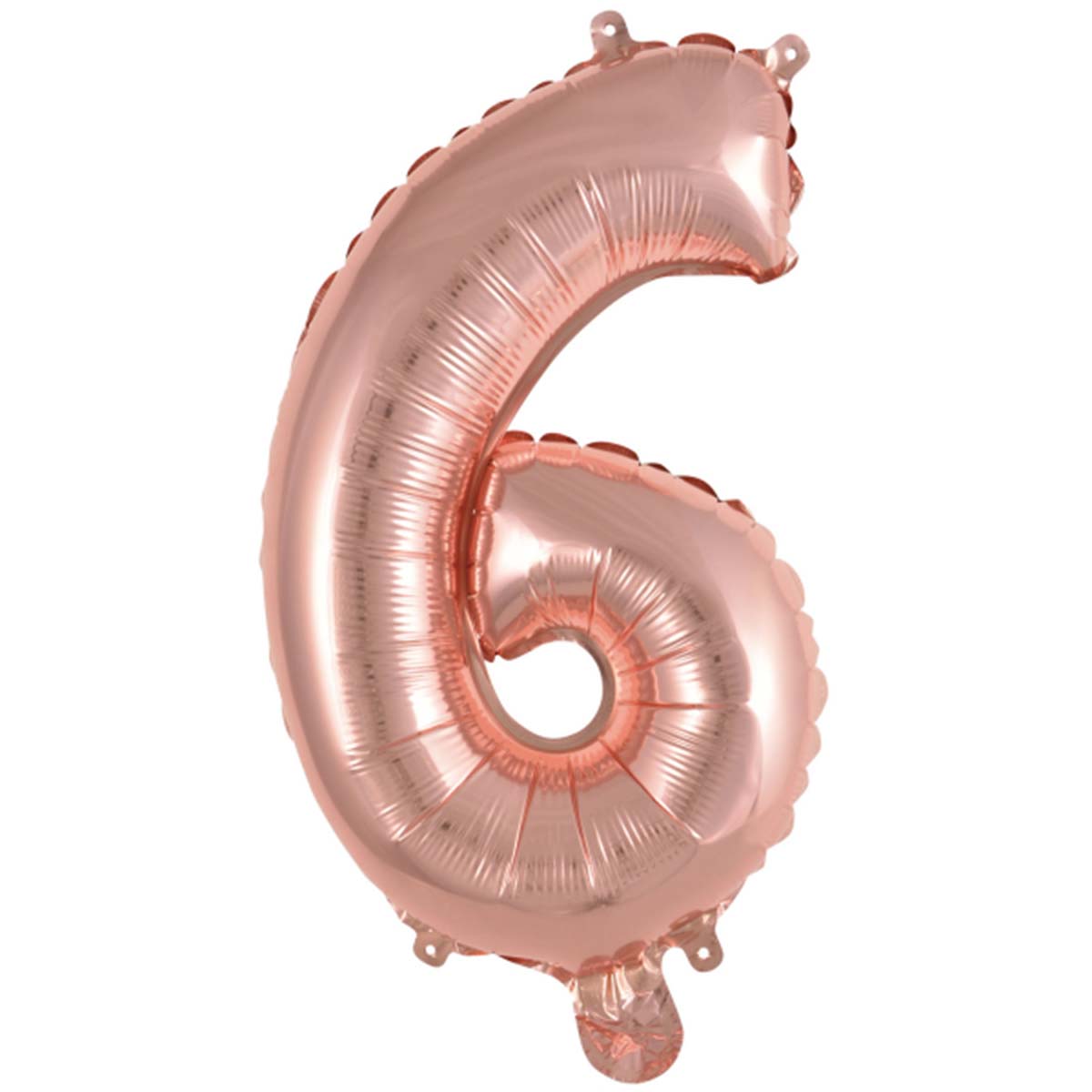 Läs mer om Folieballong, siffra 6 rosé 40 cm