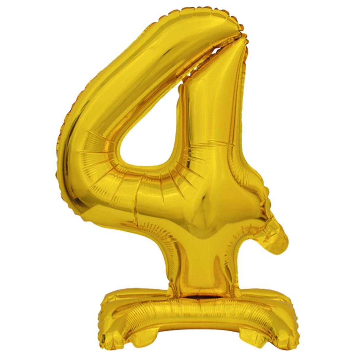 Folieballong, siffra 4 guld stående 38 cm