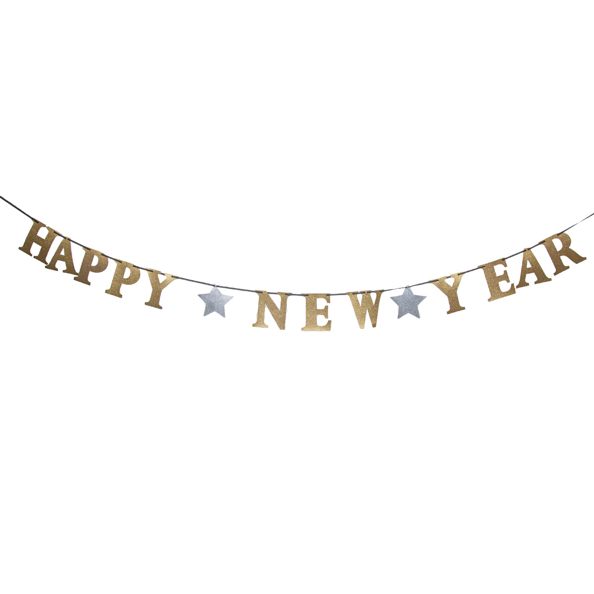 Girlang, happy new year guld 360x13 cm
