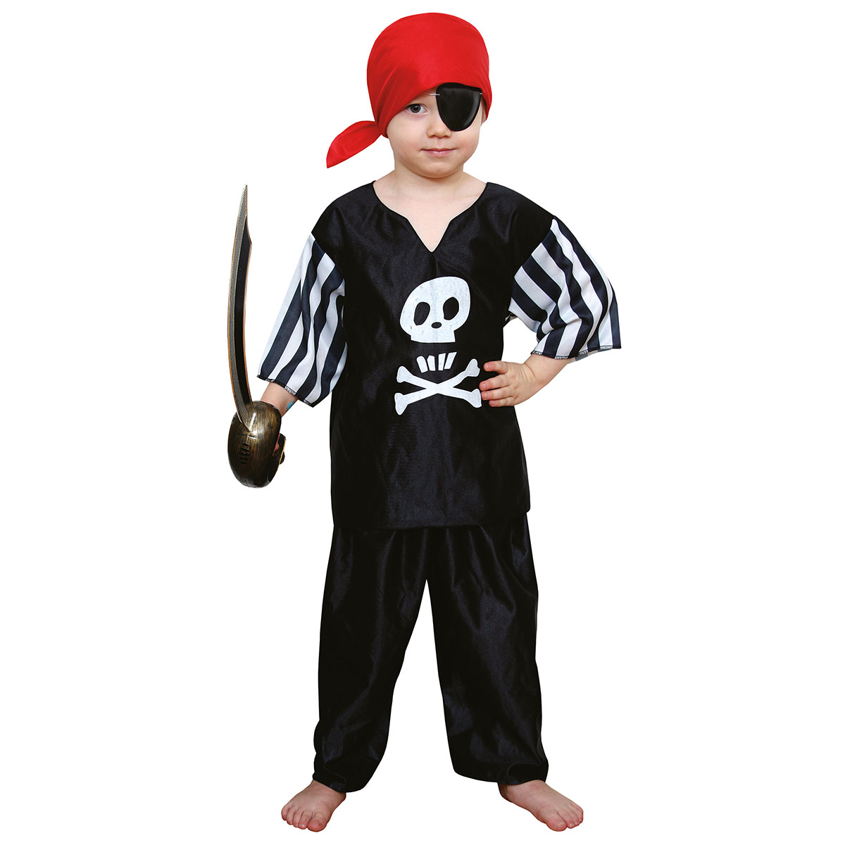 Barndräkt pirat dödskalle 110/116