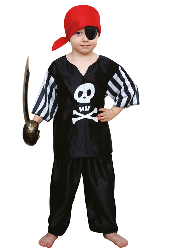 Svart piratdräkt, barn L