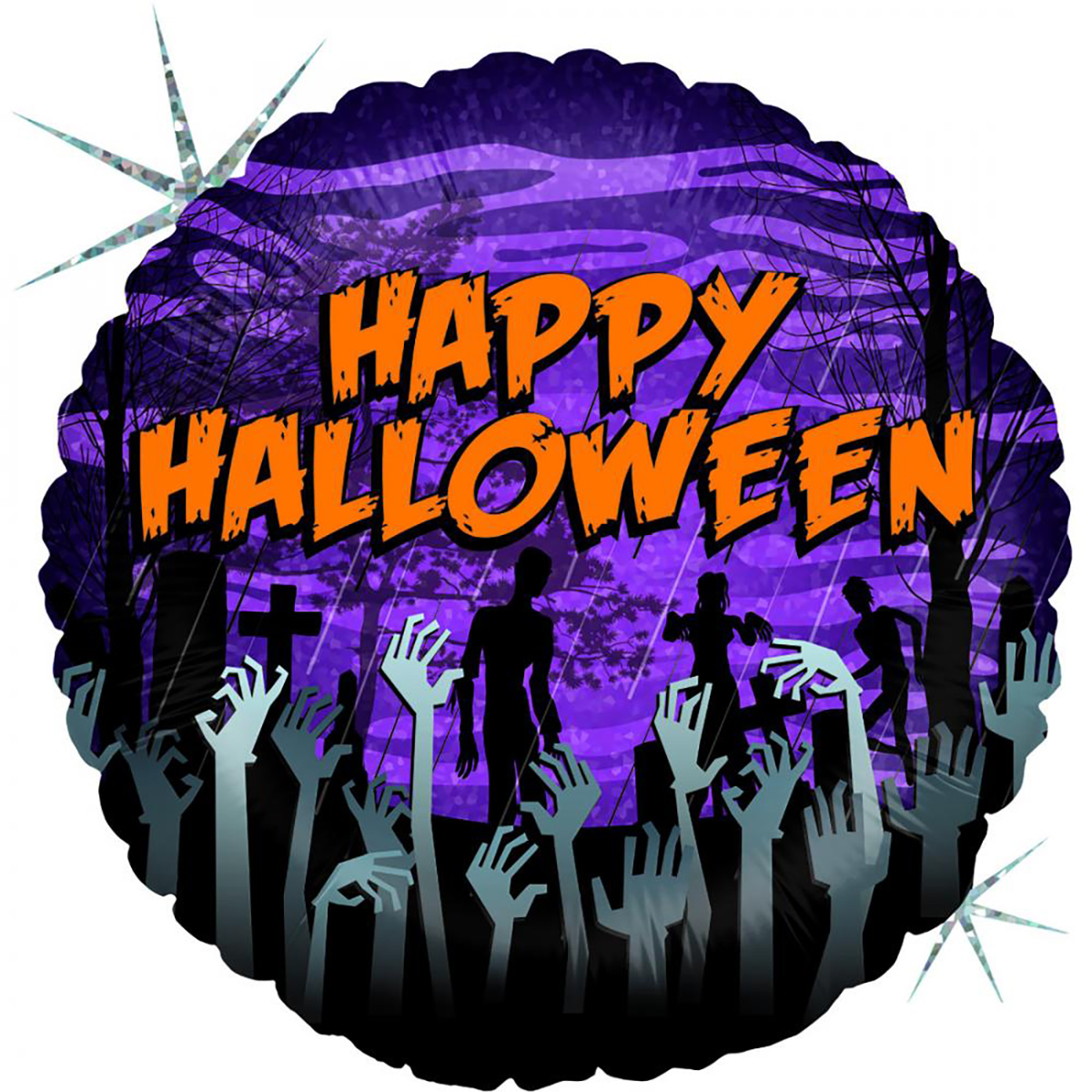 Läs mer om Folieballong, zombie halloween 45cm