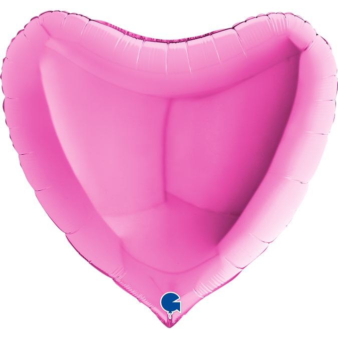 Folieballong, stort hjärta rosa 91 cm