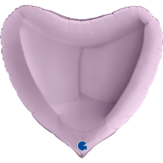 Läs mer om Folieballong, stort hjärta pastell lila 91 cm