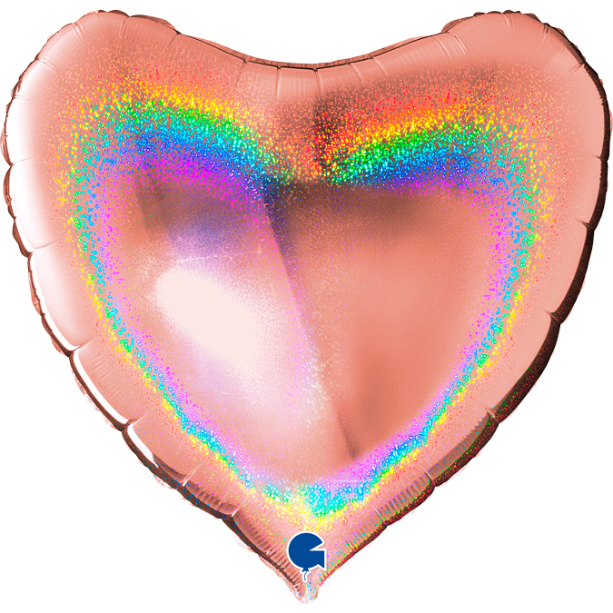 Läs mer om Folieballong, stort hjärta glitter rosé 91 cm
