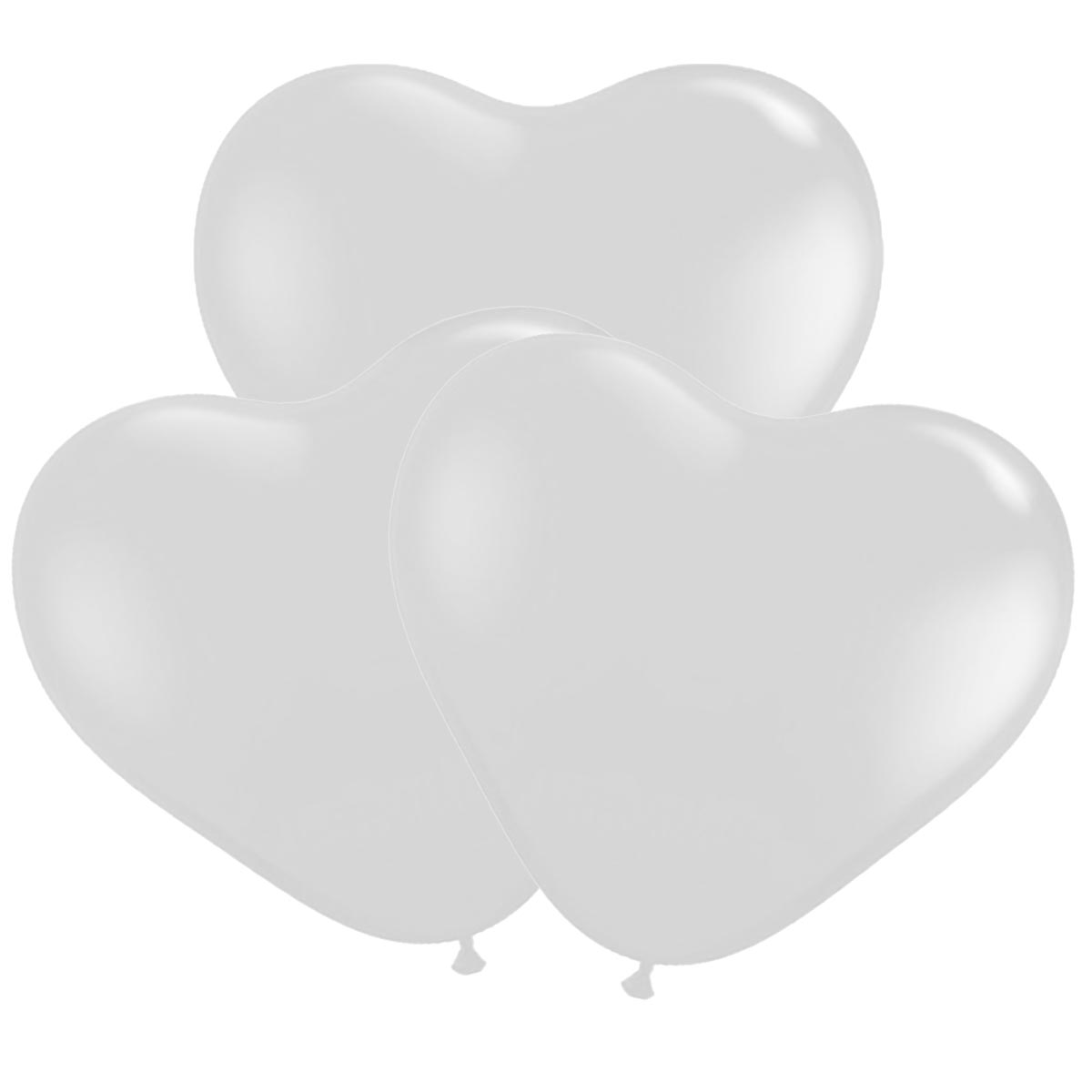 Ballonger, hjärta vit 30 cm 10 st