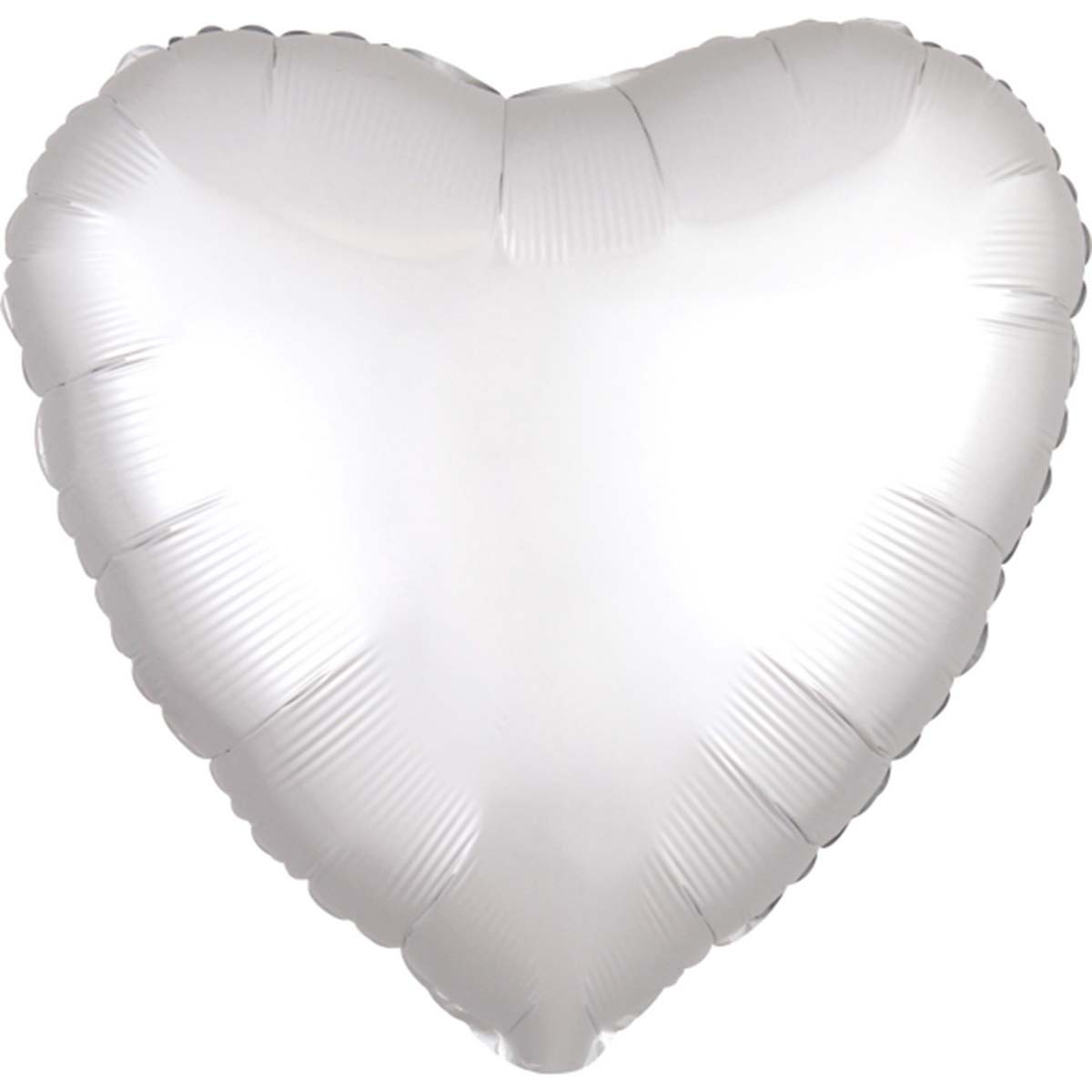 Läs mer om Folieballong, hjärta satin vit 43 cm