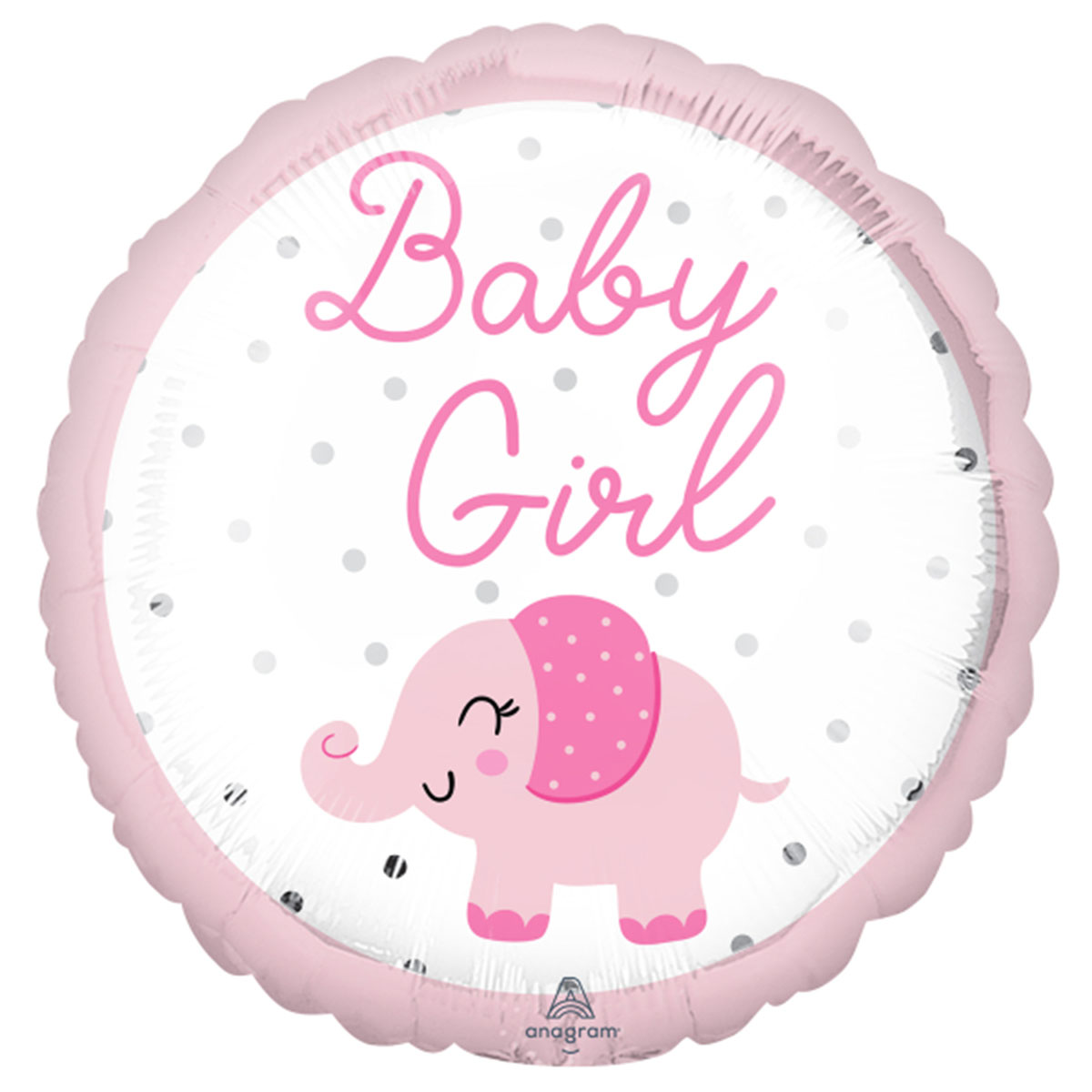 Folieballong baby girl elefant rosa 43 cm