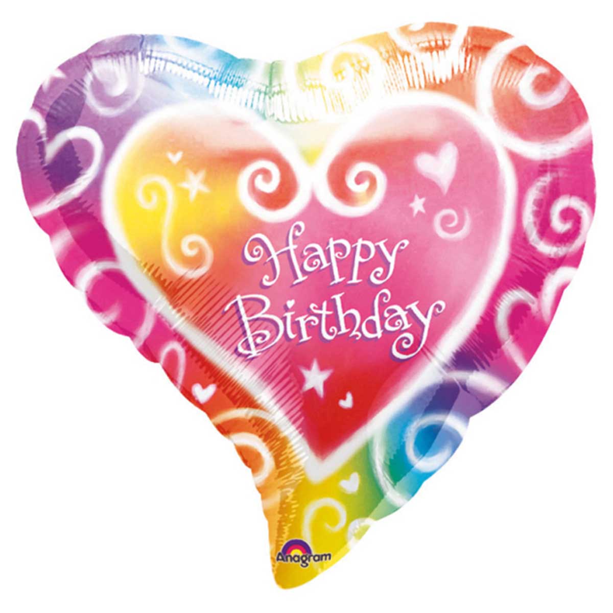 Läs mer om Folieballong, happy birthday hjärta 43 cm