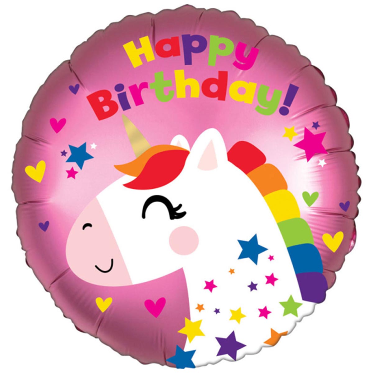 Läs mer om Folieballong, happy birthday unicorn 43 cm