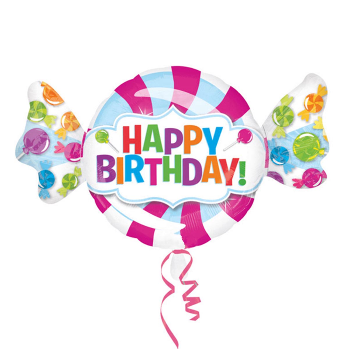 Läs mer om Folieballong, happy birthday karamell 101x60 cm