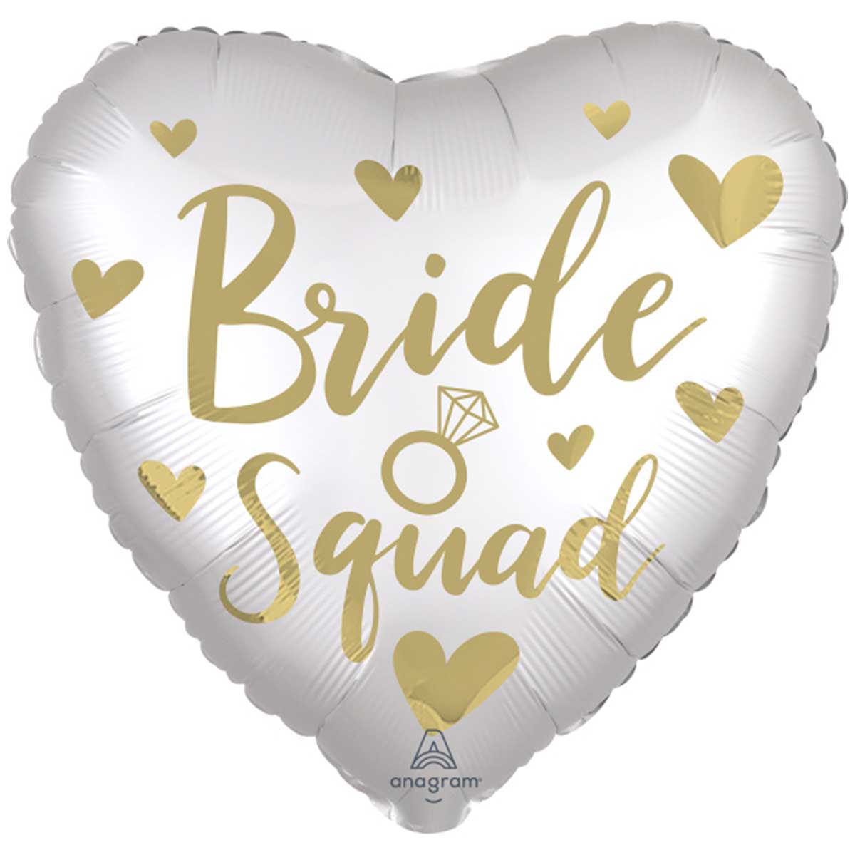 Folieballong, bride squad vit 43 cm