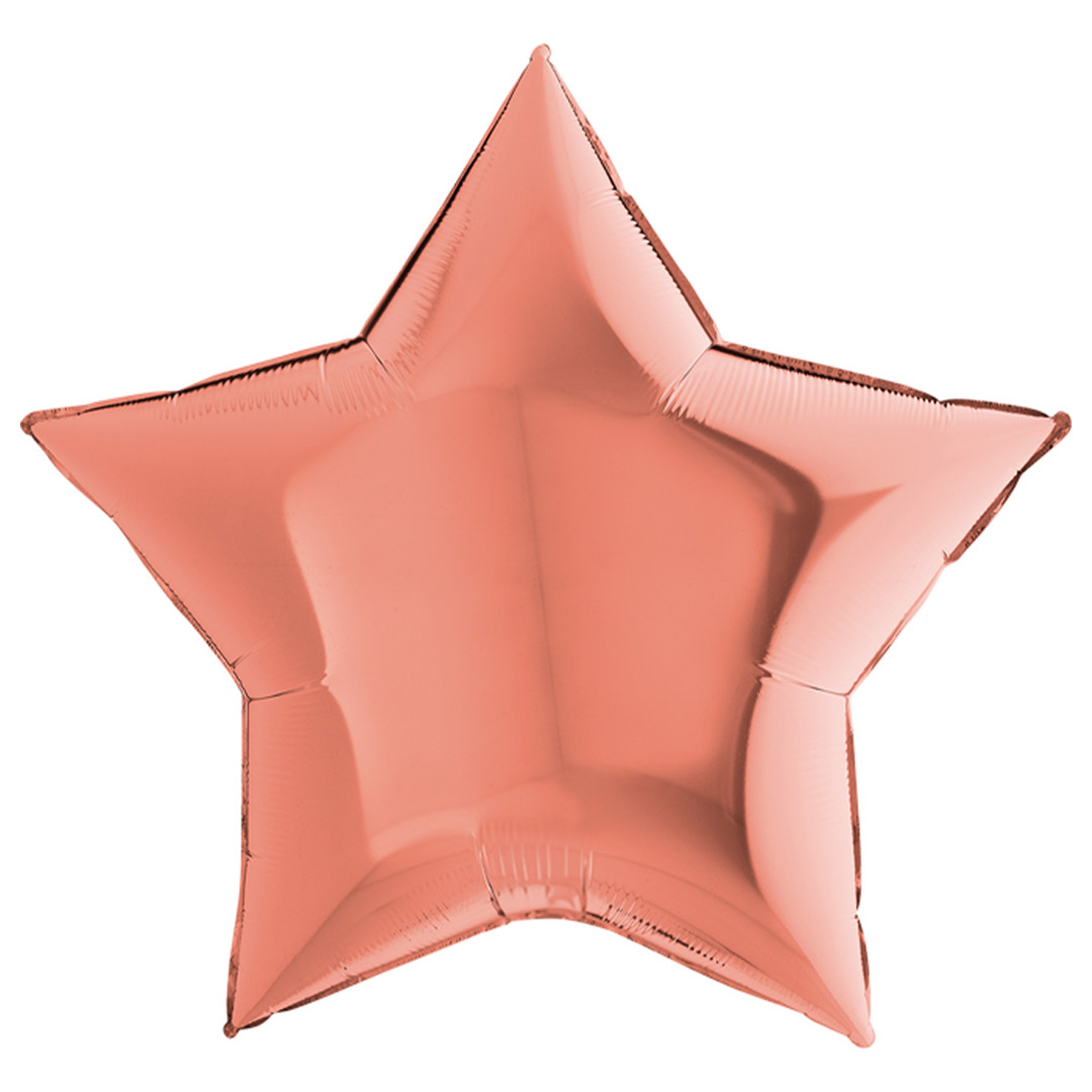 Folieballong, stjärna roséguld 91 cm