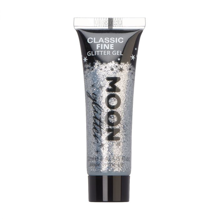 Moon Ansikts-kroppsglitter i tub 12 ml-Silver