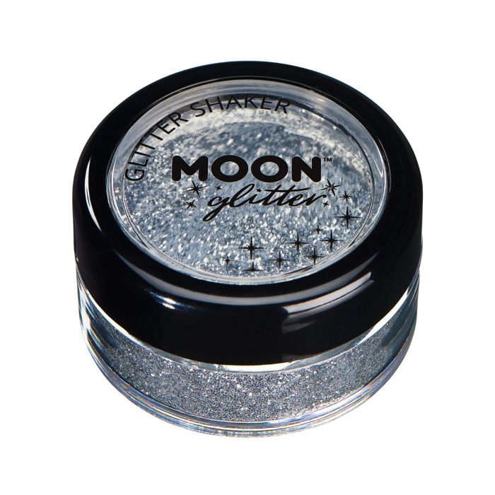 Moon Ansikts- kroppsglitter i burk finkornigt 5 g-Silver