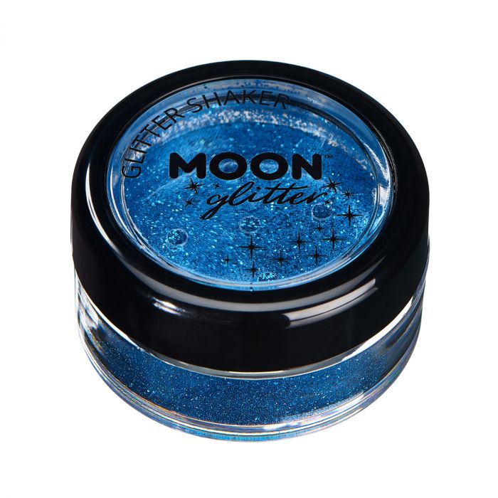 Läs mer om Moon Ansikts- kroppsglitter i burk finkornigt, 5 g-Blå