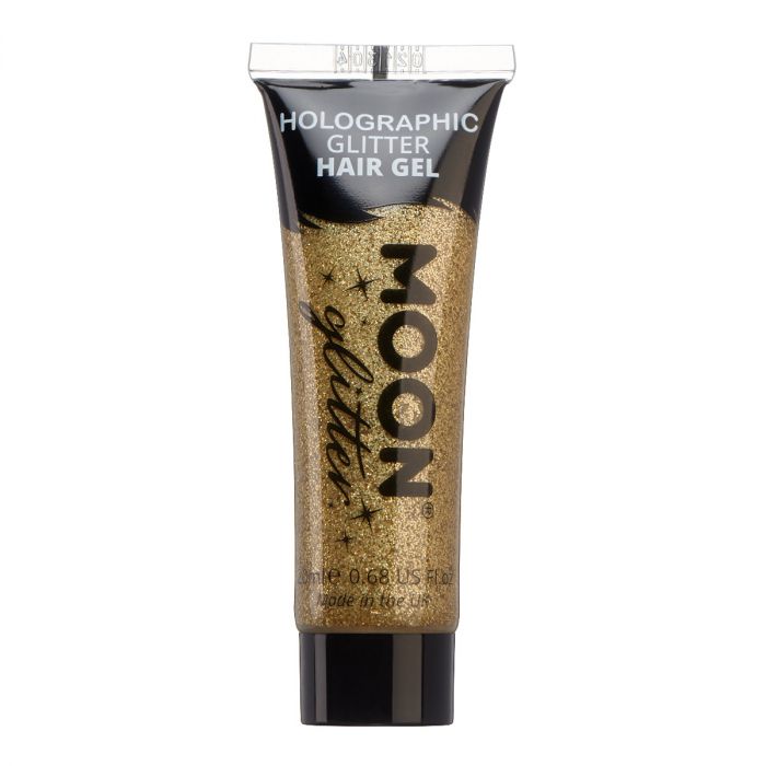 Moon Hårgelé holografiskt glitter, guld 20 ml