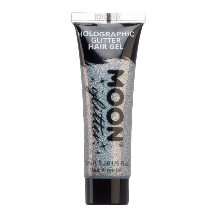 Moon Hårgelé holografiskt glitter, silver 20 ml