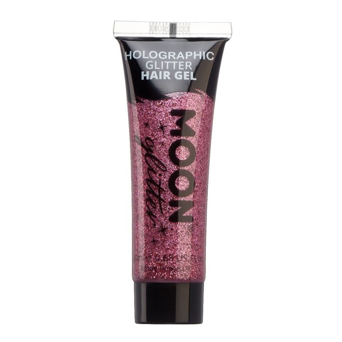 Läs mer om Moon Hårgelé holografiskt glitter, rosa 20 ml