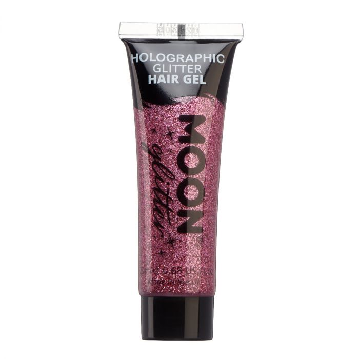 Moon Hårgelé holografiskt glitter, rosa 20 ml